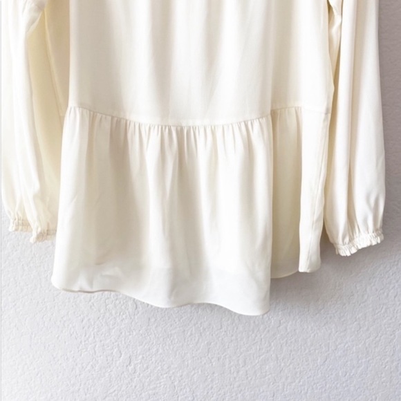1. State Ivory Neck Tie Long Sleeve Blouse - Picture 7 of 9